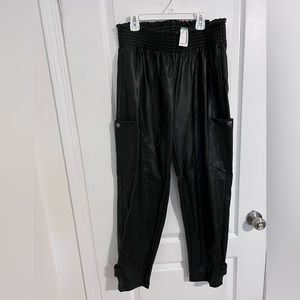 NWT high waisted vegan leather joggers
